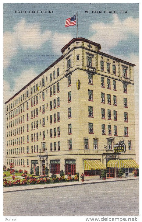 WEST PALM BEACH, Florida, 1930-1940s; Hotel Dixie Court