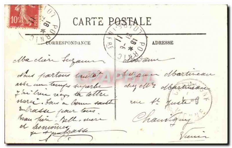 Old Postcard Pornic La Plage du Chateau