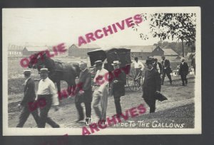 Fort Madison IOWA RPPC 1910 HANGING PRISON John Junkin RIDE TO GALLOWS Black Man