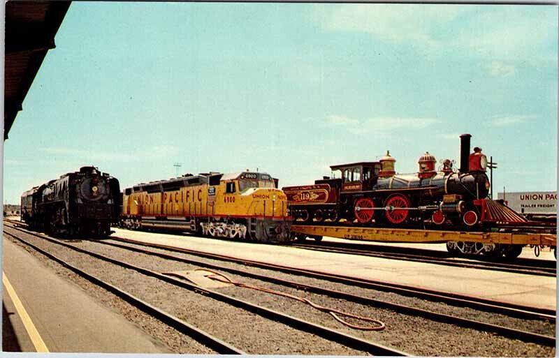 Postcard TRAIN SCENE Ogden Utah UT AK9378