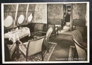 Mint Dornier DOX Giant Seaplane Real Picture Postcard Dining Room View 1932