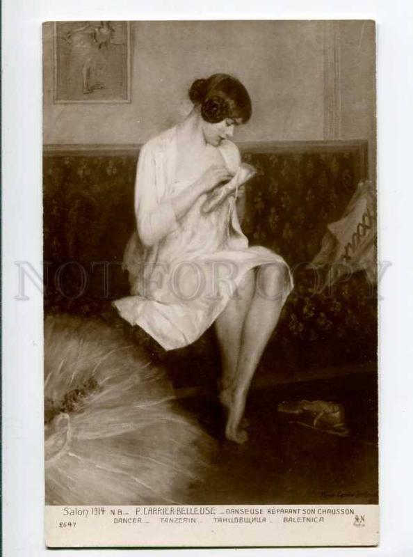 264408 Dancer repairing her boot by CARRIER-BELLEUSE old SALON