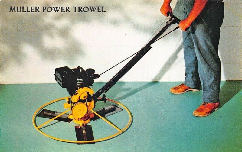 The Muller Power Trowel Has Stationary Guard Ring Postcard 