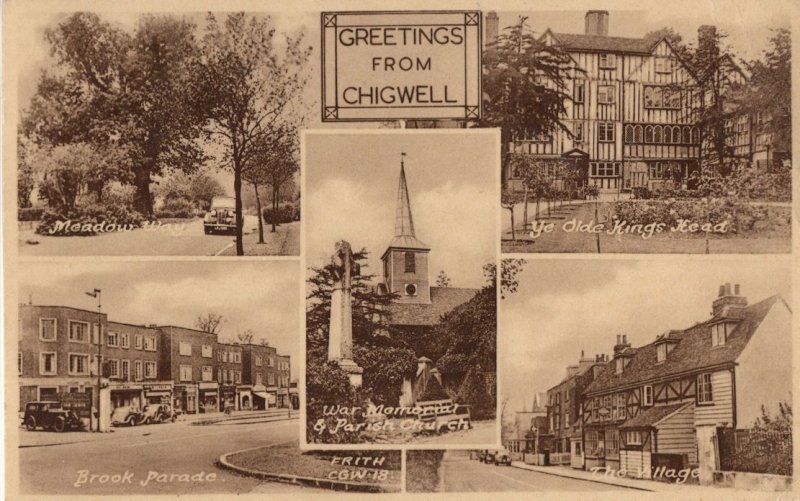 Greetings From Chigwell Antique Real Photo Friths Postcard