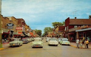 Eagle River Wisconsin Street Scene Business District Drug Store Postcard AA79828