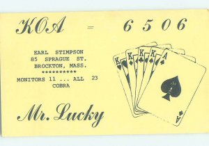 Pre-1980 RADIO CARD - CB HAM OR QSL Brockton Massachusetts MA AH2506