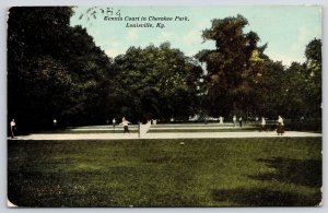 Vintage Postcard 1911 Tennis Court Field Cherokee Park Louisville Kentucky KY