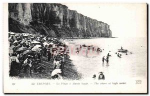 Old Postcard Le Treport Beach at high tide
