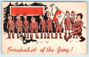 BOY SCOUTS Postcard SNAPSHOT OF THE GANG 1951 Comic Postcard