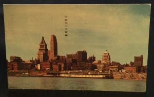 Postcard  Used Cincinnati Skyline Cinn OH LB