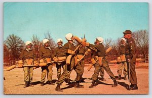 Fort Leonard Wood MO~Viet Nam Era Soldiers in Bayonet Training~1968 PM Postcard