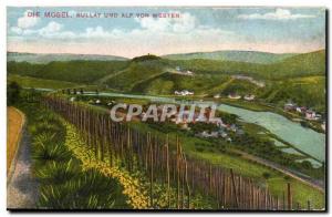 Die Mosel Old Postcard Alf Bullay und von Westen