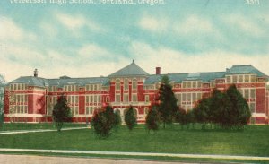 Vintage Postcard 1910's Jefferson High School Portland Oregon OR Pub by Edward M