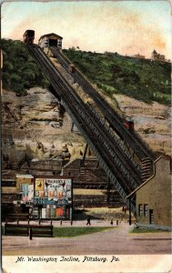 Postcard PA Pittsburgh Mt. Washington Incline Huge Ad - UDB - C.1905 M4