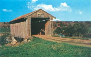 East Johnson Vermont Covered Bridge Chrome Postcard Unused