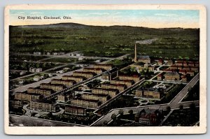 Cincinnati Ohio~Scenic Aerial View Of The City Hospital Area~Vintage Postcard