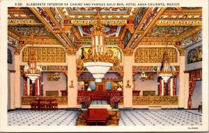 Linen PC Interior of Casino and Famous Gold Bar at Hotel Agua Caliente, Mexico