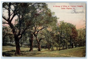 c1910 Group Elms Vernon Heights Trees Exterior View Cedar Rapids Iowa Postcard