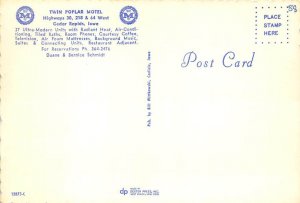 Twin Poplar Motel, Cedra Rapids, Iowa  