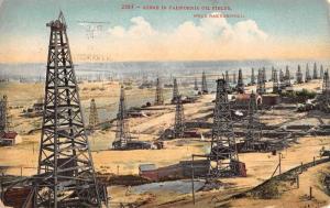 Bakersfield California Oil Fields Birdseye View Antique Postcard K86004