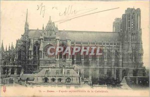 Old Postcard northern Reims Facade of the Cathedral