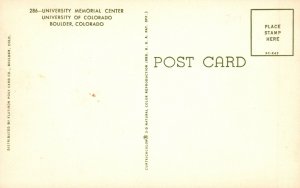 Vintage Postcard University Memorial Center University Boulder Colorado CO