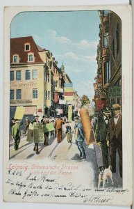 Leipzig Grimmaic Street During the Fair c1902 Postcard K17
