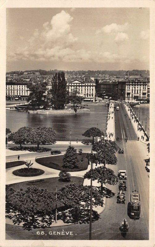 Lot 60  geneve geneva switzerland real photo tram car