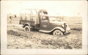 Old Truck in Farming Field 119 OMR Old REAL PHOTO Postcard