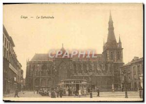 Old Postcard Liege La Cathedrale