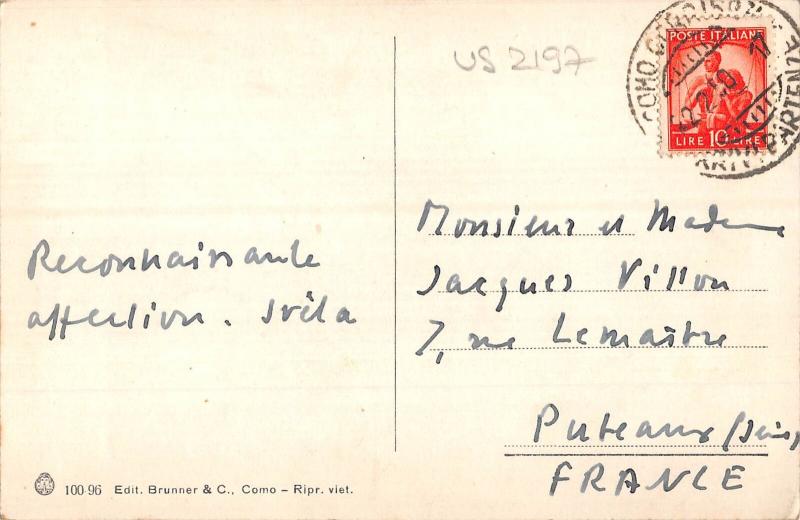 US2197 Switzerland Lago di Como Mountains Map Panorama