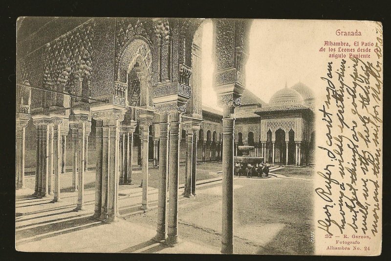 Postmarked 1904 Granada Spain R Garzon UPU Photo Postcard