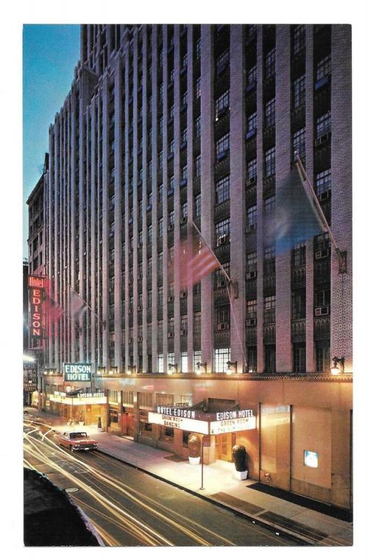 NY Hotel Edison W of Broadway New York City Vtg Postcard