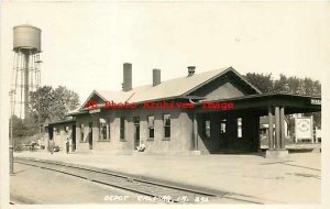 Depot, Iowa, Calmar, RPPC, CM & St P Railroad Station, Water Tower, Photo No 292