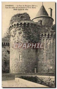 Old Postcard Fougeres Tower Plesguen the one that frame the door Notre Dame