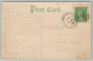 Storm Lake Iowa~Public Library Entrance~c1910 Postcard