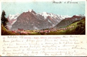 Switzerland Muerren Eiger Moench und Jungfrau 1903