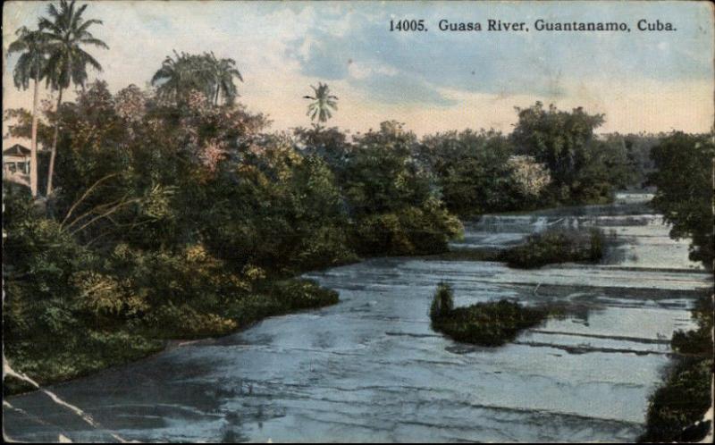 USS Arkansas Naval Ship Cover Guantanamo Cuba View 1915 Postcard