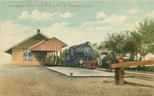 Postcard Connecticut Stonington Station NYNH H Railroad Depot Judd 23-6973