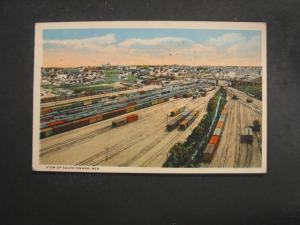 OMAHA NE South View TRAIN STOCKYARDS c1920 Postcard