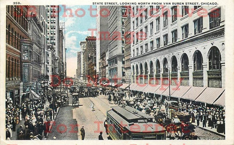 6 Postcards, Chicago Illinois, Street Scenes 