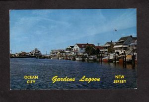 NJ Gardens Lagoon Boats Docks Houses Cottages Ocean City New Jersey Postcard