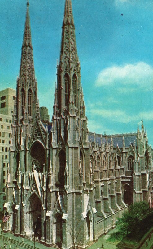 Vintage Postcard Grandest St. Patrick's Cathedral Roman Catholic Church New York