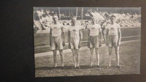 1912 Olympics Mint RPPC Postcard Stockholm Persson Moller Luther Lindberg Sweden