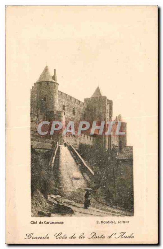 Postcard Old Cite Carcassonne Cite Grande Porte d'Aude