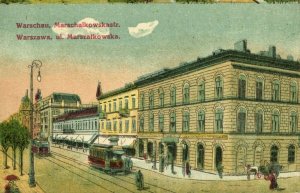 poland, WARSAW WARSZAWA, Ulica Marszałkowska, Tram (1916) Postcard