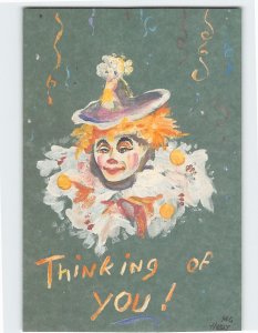 Postcard Thinking of You! with Clown Painting/Art Print