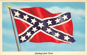 Greetings from Dixie Flag, USA Civil War Unused 