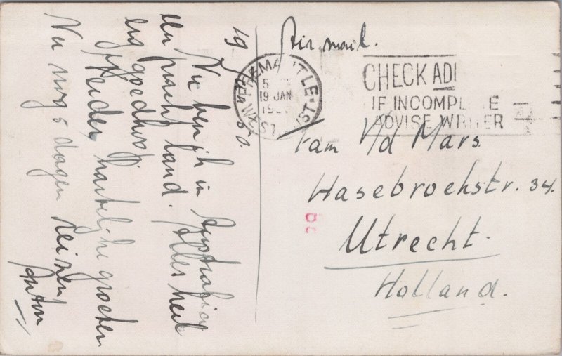 Australia Fremantle W.A. Murray View's War Memorial Vintage RPPC C369