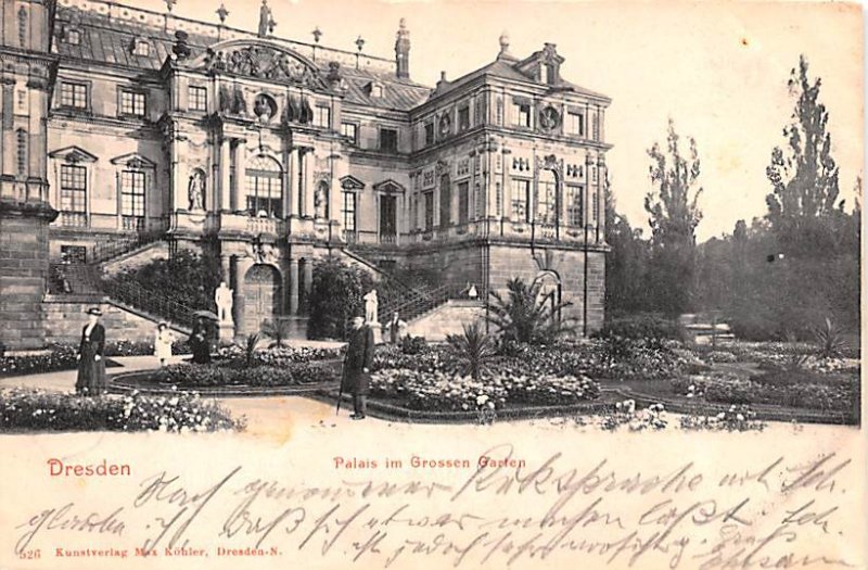 Palais im Grossen Garten Dresden Germany Writing on back 